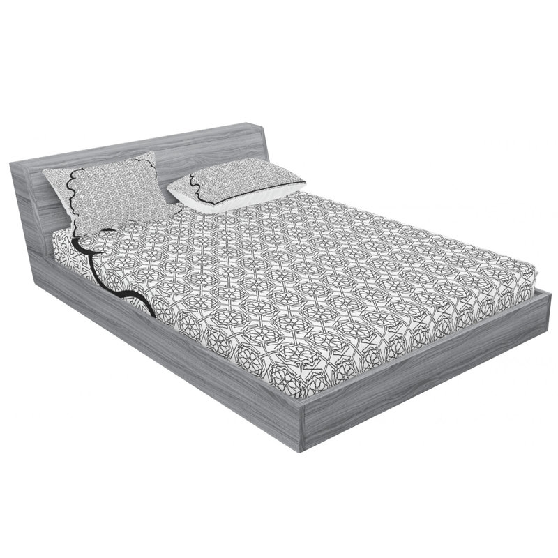 Microfiber Geometric Sheet Set, Full Sheet Set + Fitted Sheet + 2 Pillowcases
