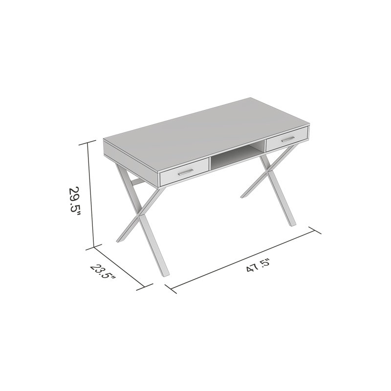Bruno Metal Base Writing Desk