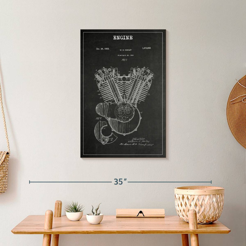 Moteur BW - impression sur toile tendue, H 24 po x l 16 po x P 1,25 po