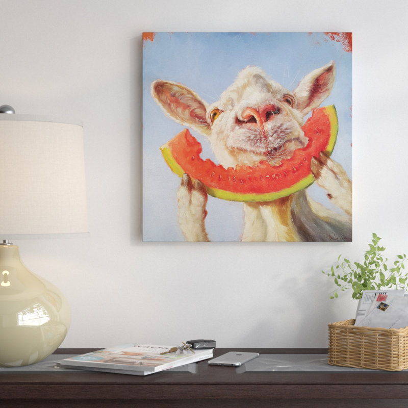 « summer treat », art sur toile, H 26 po x l 26 po x P 1,5 po, Toile tendue, Pas de tapis