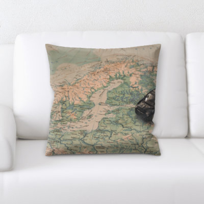 Sightrygg Car on a Map Throw Pillow