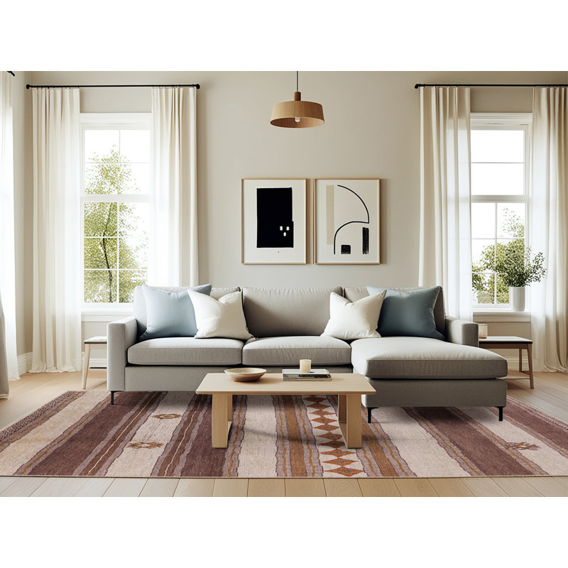 Tapis brun / gris McCook Southwestern, Rectangle 6 pi x 9 pi