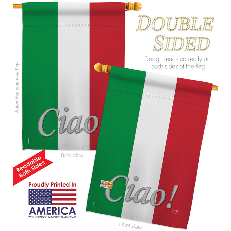 Double Sided 40'' H x 28'' W Polyester Flag Set