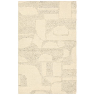 Deese Handtufted Wool Abstract Tan Area Rug