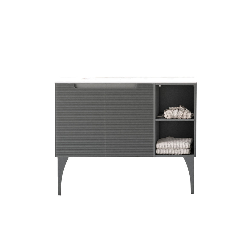 Ensemble de meuble-lavabo simple 46 po Ariyannah, Cendres