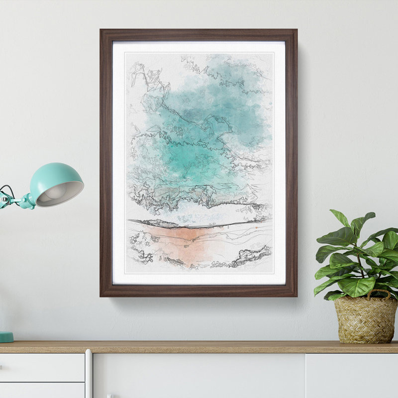 Sydney Australia Beach - Picture Frame Painting Print, Walnut Framed, 87cm H x 62cm W x 2cm D