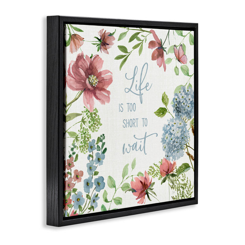 Cadre flottant Too Short To Wait, design par Nan, Cadre flottant noir de jais, H 18 po x l 18 po