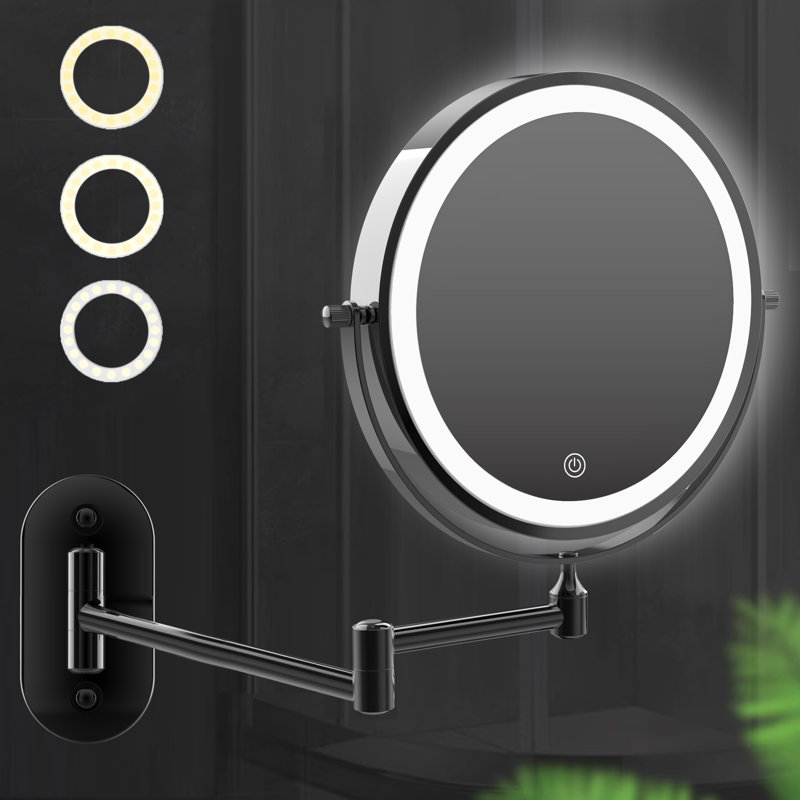  Miroir de maquillage à DEL, Noir, 10