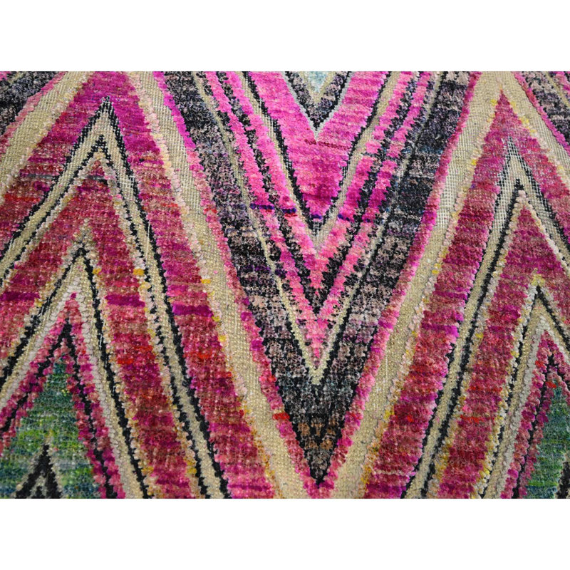 Tapis rond en soie noué à la main 11 pi 9 po x 11 pi 9 po D7358C0C5F6648D788E195ED5413ECC8