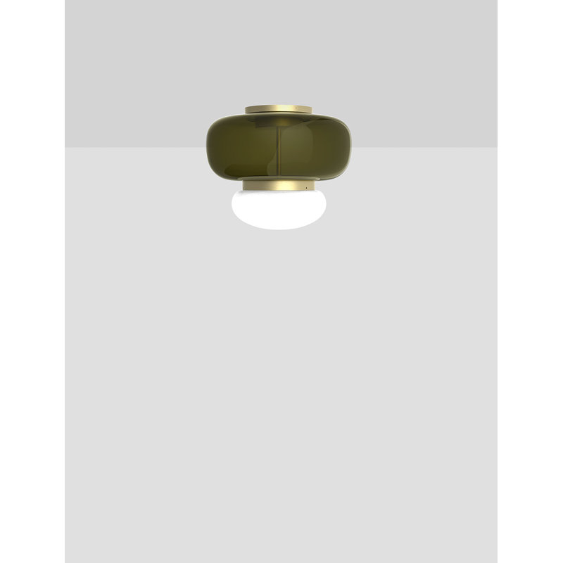 Faro Ceiling Lamp P Dark Amber White Matt Black 2 L2202 Ul, 3000K, Painted Brass, Old Green White