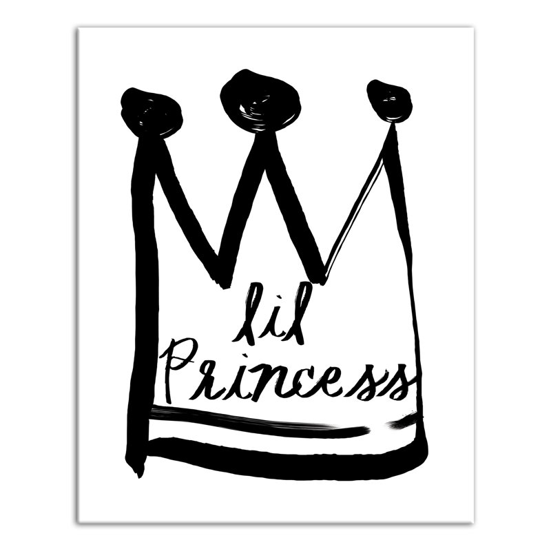 Art sur toile little princess Brewer, H 20 po x l 16 po x P 1,25 po, Noir
