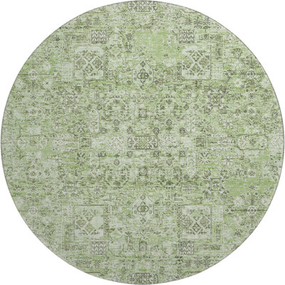 Premium Machine Washable Cerrito AMF611 Green Rug