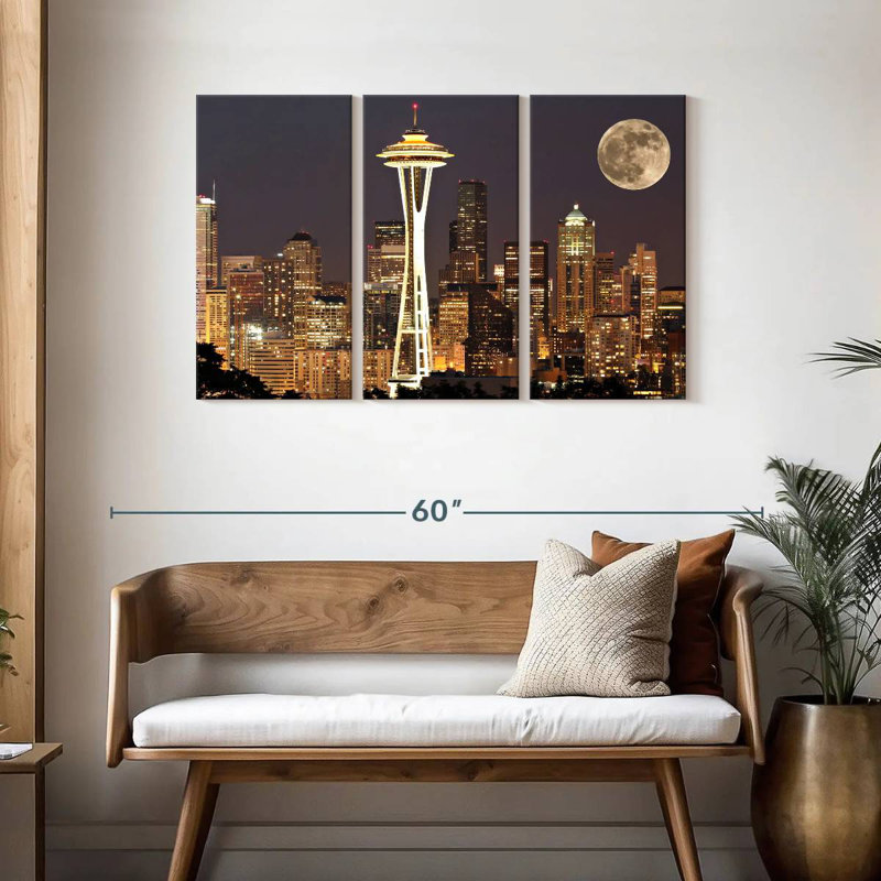 Sebbie Supermoon Over Seattle, 28" H x 45" W