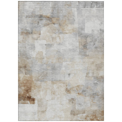 Elanor Brown Washable Indoor-Outdoor Rug - 