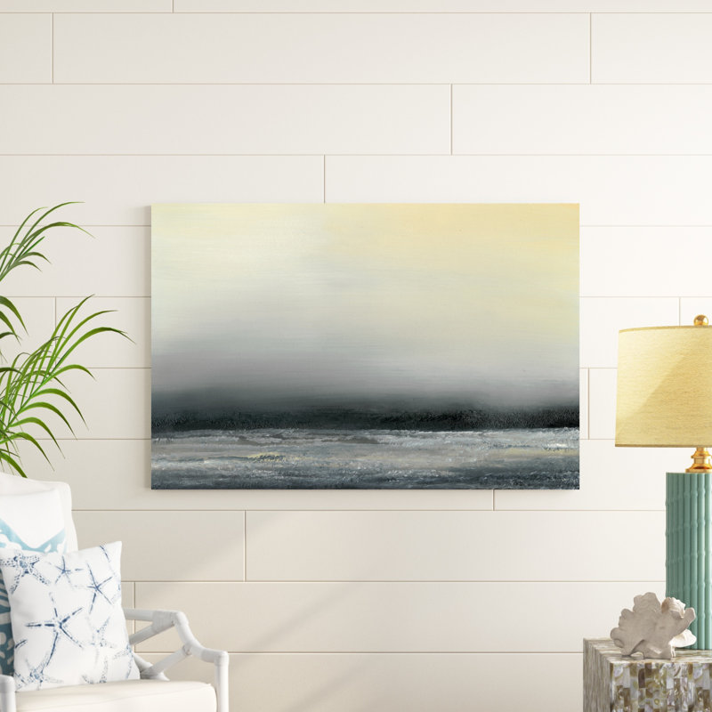 «Ocean Tide IV» par Sharon Gordon - peinture sur toile tendue, H 32 po x l 48 po x P 1,25 po