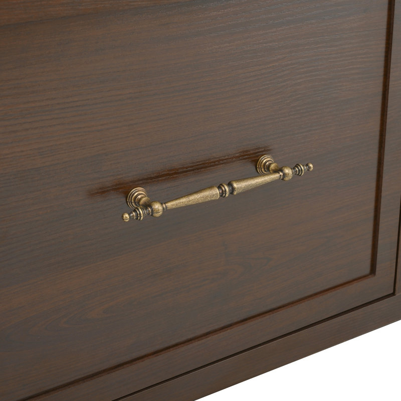 Arbre d'entrée style ferme en bois avec design arqué, Dark Walnut