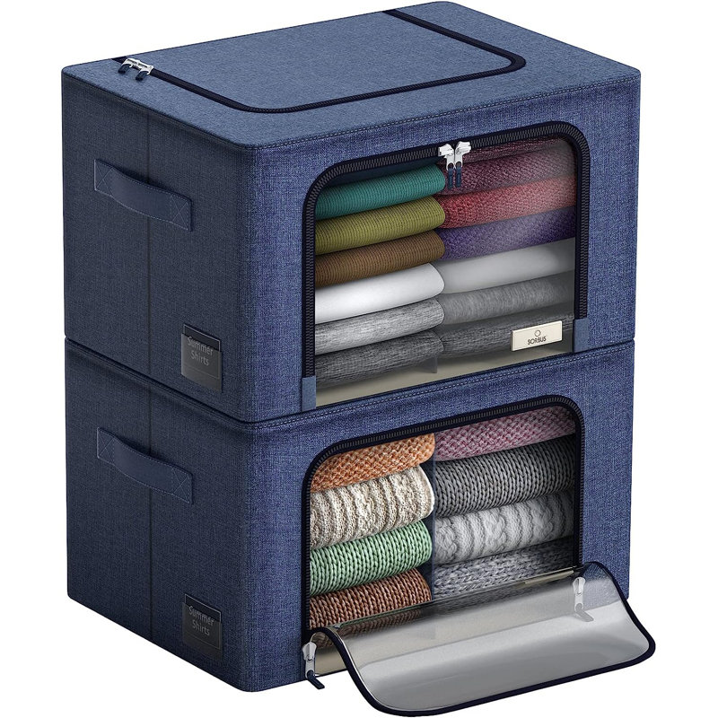 Rangement pour fenêtre sous le lit, H 13,75 po x l 19,75 po x P 16 po, Bleu