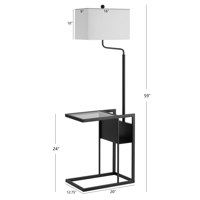 Vidrio 59'' Black Tray Table Floor Lamp