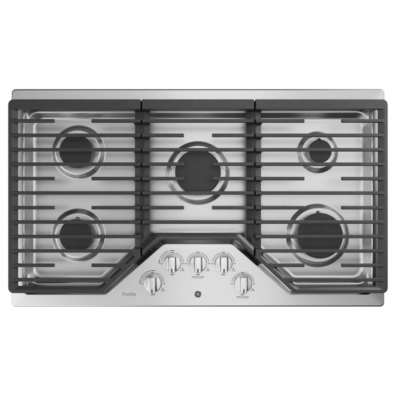 36" Gas Cooktop with 5 Burners, Stainless Steel