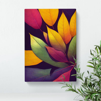 XC1022-1608X Colourful Leaves No.5 - Wrapped Canvas Print