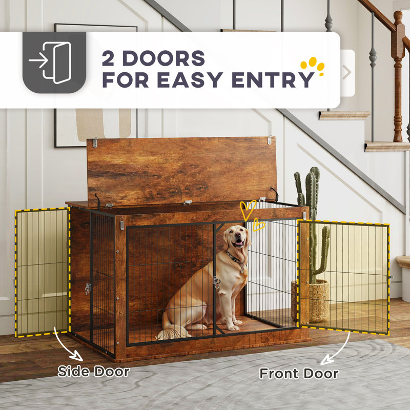 Furniture Style Crate with 2 Doors, 77cm H x 118cm W x 75cm D