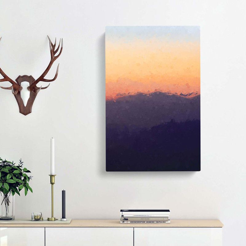 Mountain Sunset In Abstract - Wrapped Canvas, 50cm H x 35cm W x 3cm D