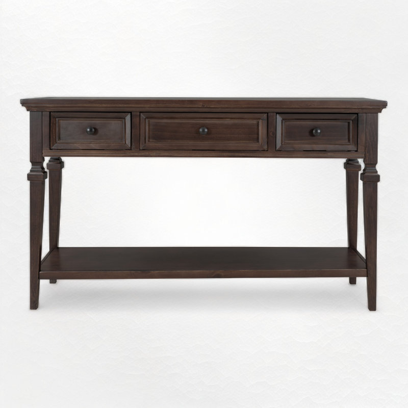 Omeara 50" Console Table,entryway table,Sofa Table with three top drawers, Espresso