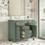 Ensemble de meuble-lavabo 36 po avec lavabo en céramique, meuble-lavabo simple autoportant moderne avec 4 tiroirs et 2 armoires, meuble de rangement pour la salle de bain, ensemble de meuble-lavabo avec cadre en bois massif