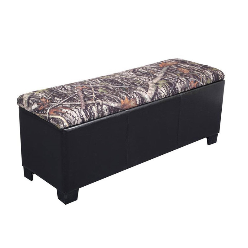 Gun Concealment Polyester Blend Upholstered Storage Bench