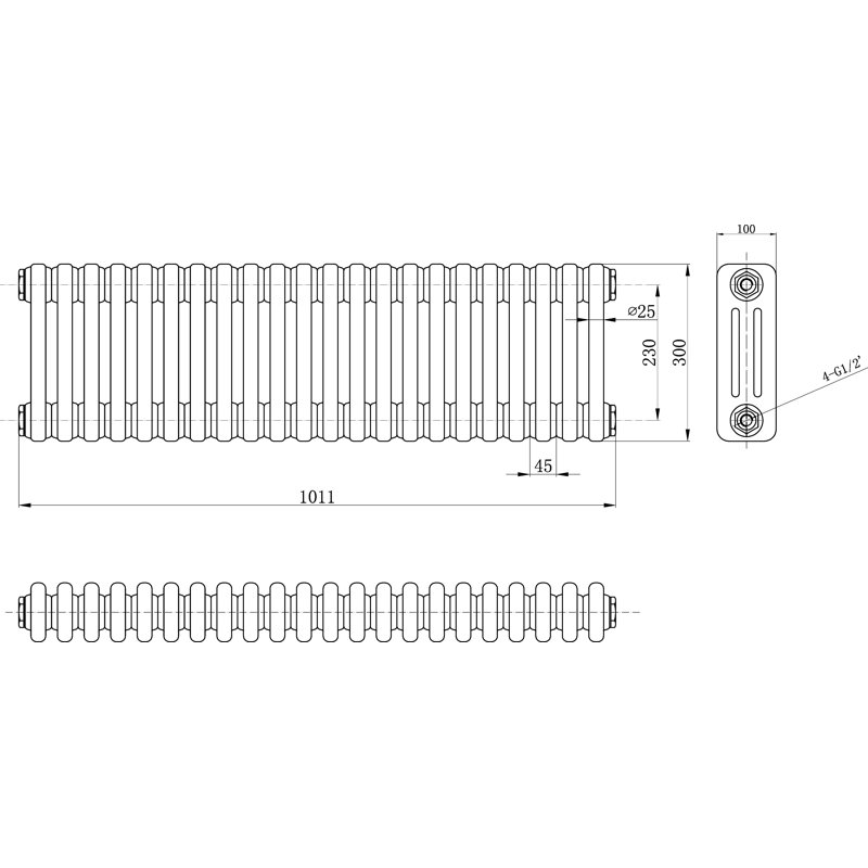 Horizontal Traditional Colosseum Radiator