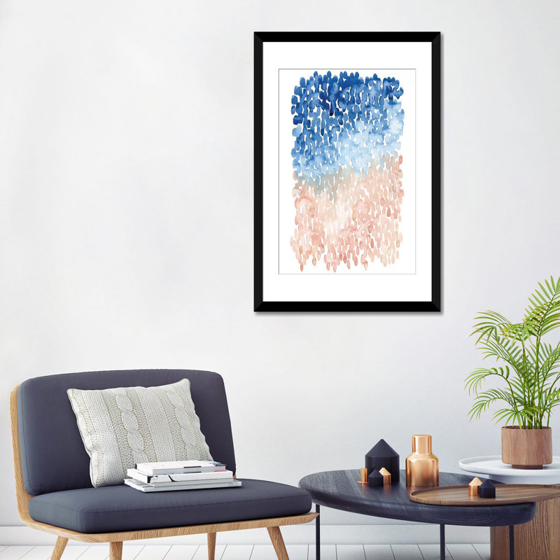 «Coral Cascade II», reproduction sur toile, H 32 po x l 24 po x P 1 po, Papier d'art encadré noir, Blanc