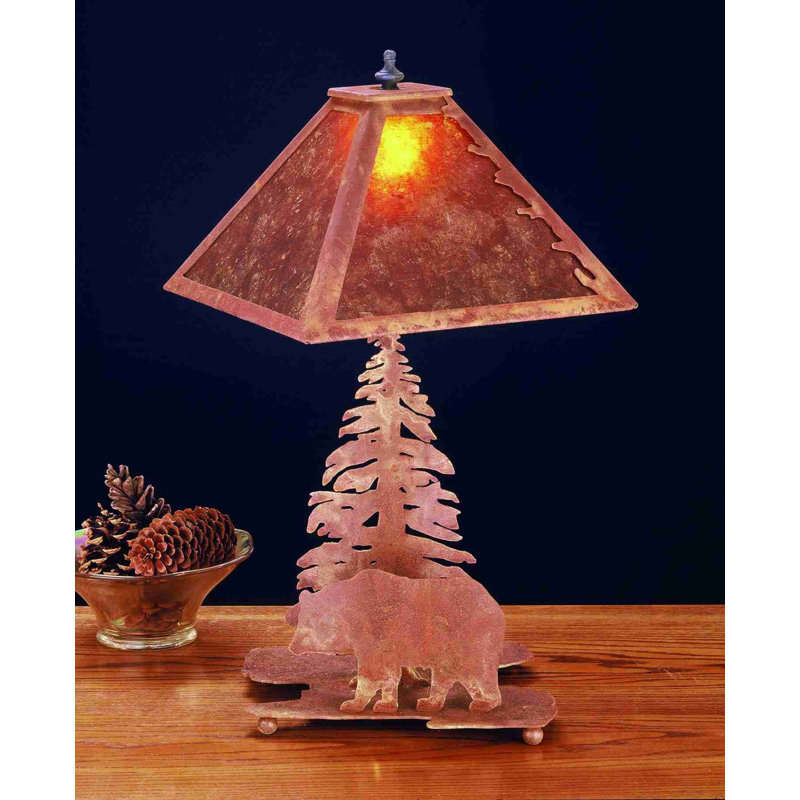 Rustic Lodge Table Lamp, Amber