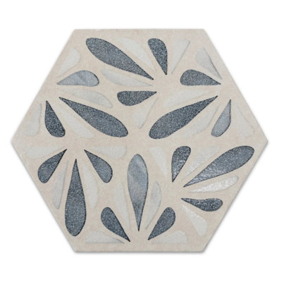 Terrapetal Fusion Stoneware Hexagon Tile 8.5X10”
