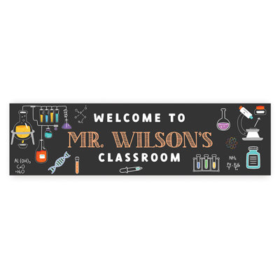 Custom Classroom Door Decor 13"X48" Welcome Sign, Science Teacher Name Sign, Chemistry Classroom