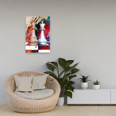 «Dynamic Chess King», art mural moderne abstrait coloré