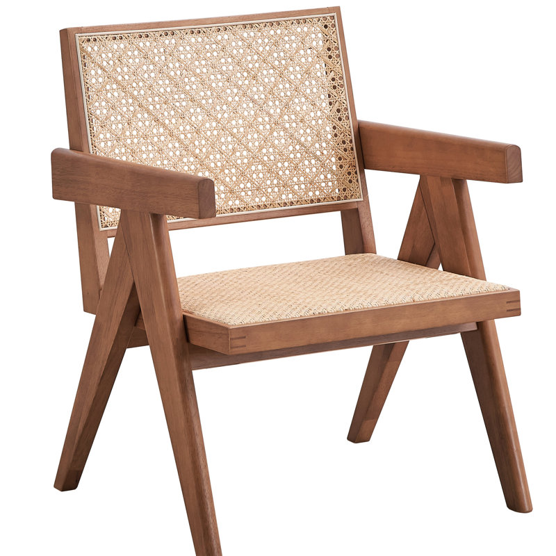 Chaise d'appoint naturelle avec base en bois stable pour les espaces de vie