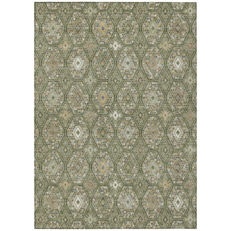 Machine Washable Indoor/Outdoor Chantille ACN2471 Global Rug, 2'6" x 3'10", Sage