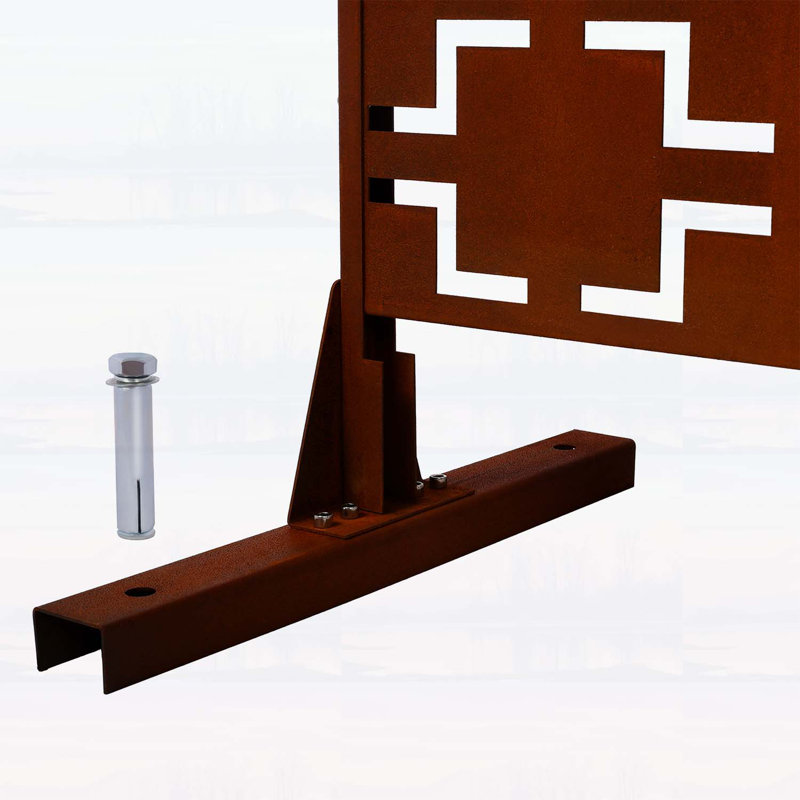 Écran d'intimité élégant en métal pour l'extérieur, idéal pour le patio et le jardin, Rust Red