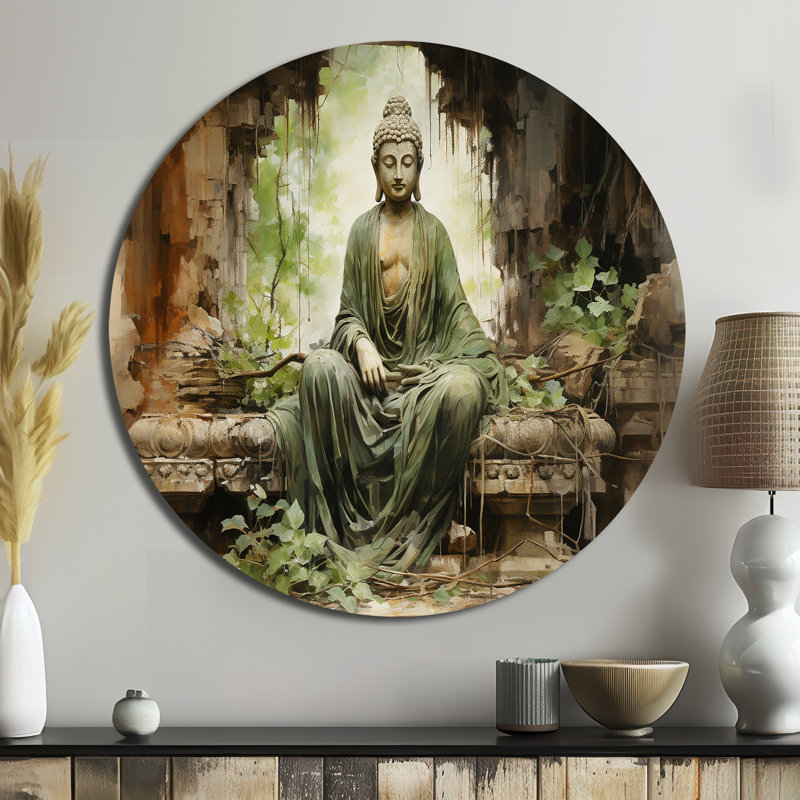 Taryne - Paysages d'art rond en métal, H 16 po x l 16 po