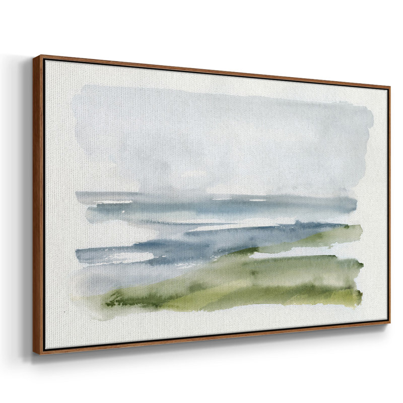 «Coastline Splash I», reproduction sur toile, H 27 po x l 41 po x P 2 po, Noyer
