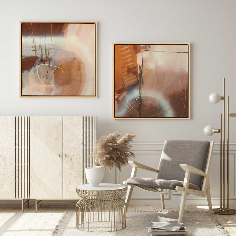 Luminous Thread, ensemble de 2, reproduction sur toile dans un cadre, Cadre en chrome poli