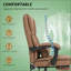 Fauteuil de massage avec 6 points de vibration, similicuir adapté aux animaux de compagnie, fauteuil de bureau inclinable avec support lombaire, repose-pieds, hauteur réglable, roues pivotantes, télécommande, brun-185567294