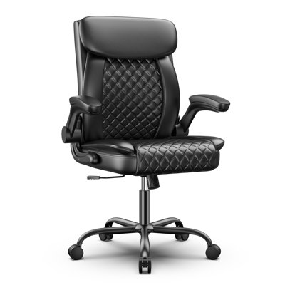 Big And Tall Office Chair 330lbs, Heavy Duty Executive Desk Chair With Extra Wide Seat, High Back Ergonomic With Padded Armrests by Ebern Designs