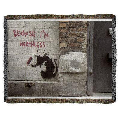 Banksy Graffiti Hand Woven Throw Blanket