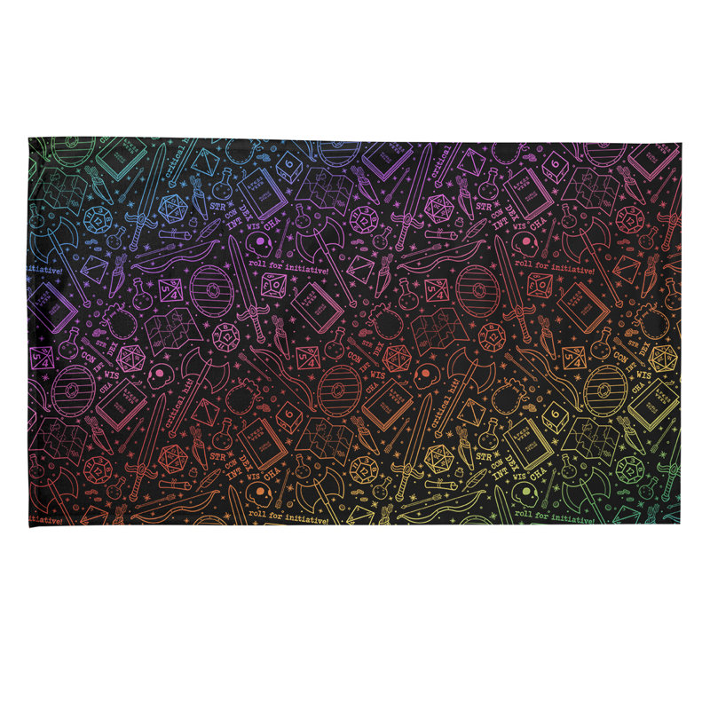 Serviette à thé à motif lines rpg Mcguigan, Polyester sergé, Noir / jaune / rouge