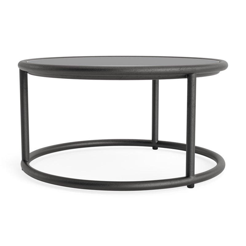 Walter Lamb Outdoor Round Side Table, Textured Pewter