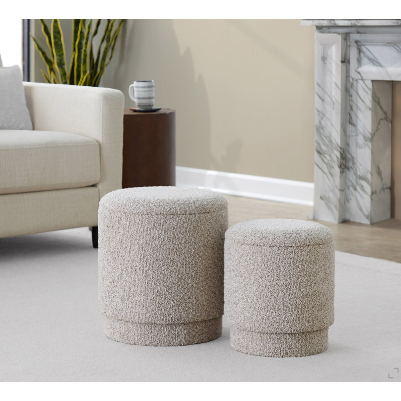 Ensemble de repose-pieds en tissu brun clair, Tissu brun clair