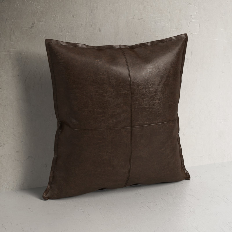 Cutler Throw Pillow Cover & Insert, Square 22", Chocolate Brown