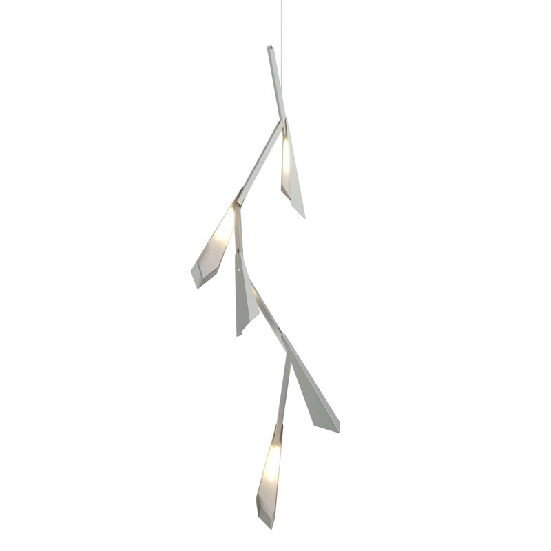 Quill 5 - Light Metal LED Chandelier, Modern Brass, Soft Gold