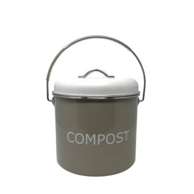 OGGI Countertop Compost Bin with Lid-1 Gallon Indoor Compost Bin w/Charcoal  Filter, Stainless Steel Compost Container, Ideal Kitchen Compost Pail, Eco